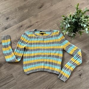 Prince & Fox Yellow, Blue, and Gray Striped Sweater